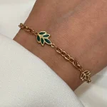 دستبند با طرح خوشه گندم سبز