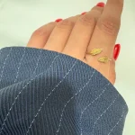 انگشتر مینیمال طرح برگ