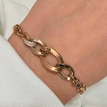 دستبند زنجیری نگین دار