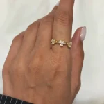 انگشتر شبدر نگین دار