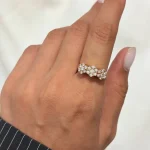 انگشتر سه گل نگین دار