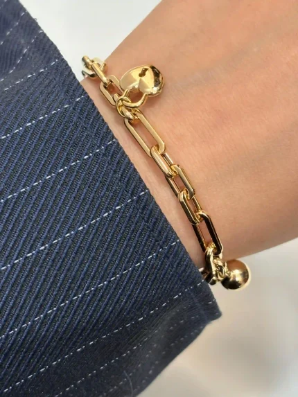 دستبند با آویز قفل قلبی