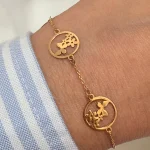 دستبند طرح گل و پروانه کد 11006