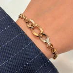 دستبند حلقه ای نگین دار