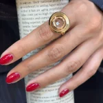 انگشتر حلزونی نگین دار