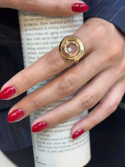 انگشتر حلزونی نگین دار