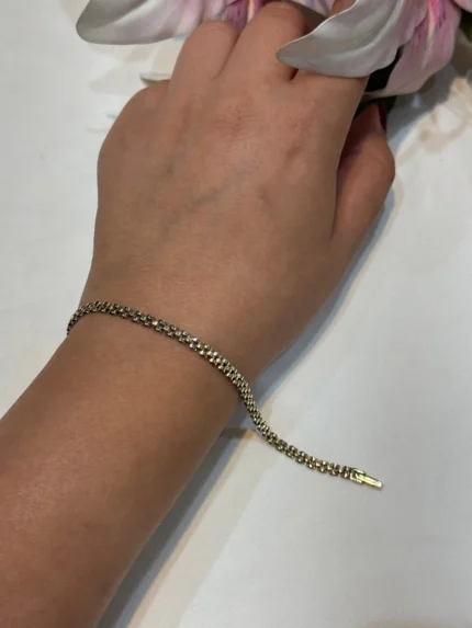 دستبند رولکس باریک دو رنگ