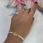 دستبند لاو با سنگ طلا
