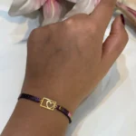 دستبند قلب با سنگ حدید رنگی