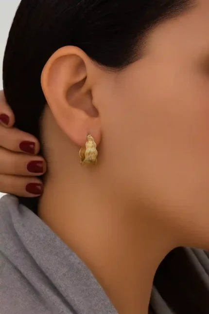 گوشواره حلقه ای تراش خورده