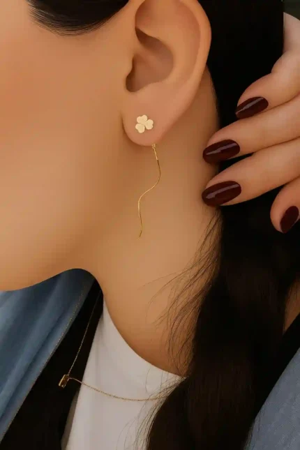 گوشواره کرلی طرح شبدر