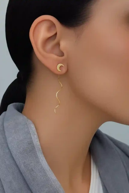 گوشواره کرلی طرح ماه