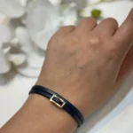 دستبند با چرم مشکی