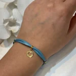 دستبند چرم با آویز قلب