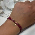 دستبند چرم با آویز قلب