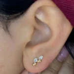 گوشواره میخی برگ نگین دار