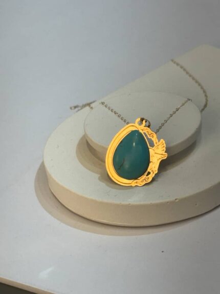 پلاک سواروسکی با سنگ فیروزه