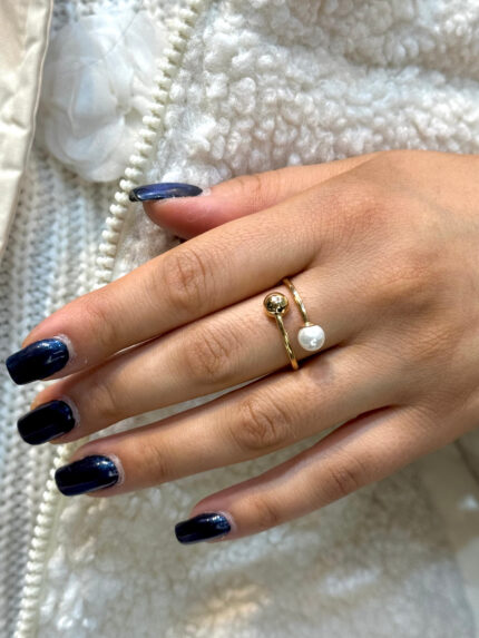 انگشتر مینیمال مروارید دار