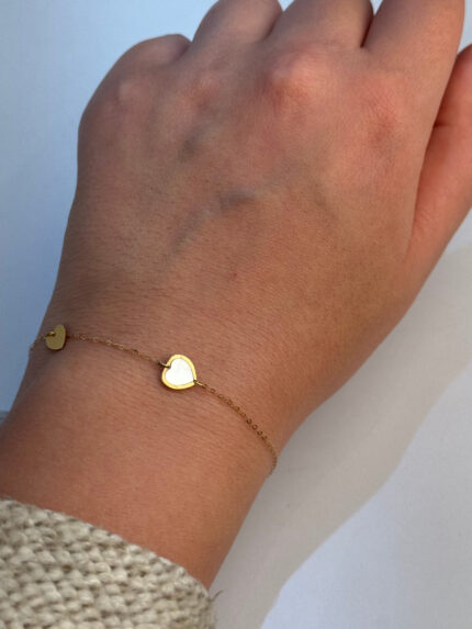 دستبند با زنجیر ظریف و قلب