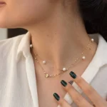 گردنبند زنجیر و مروارید